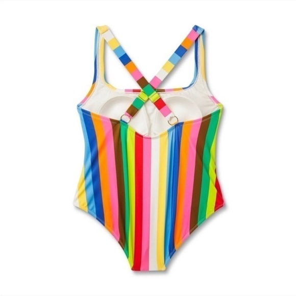NWOT Tabitha Brown X Target Striped Rainbow One Piece Swimsuit - Picture 4 of 4
